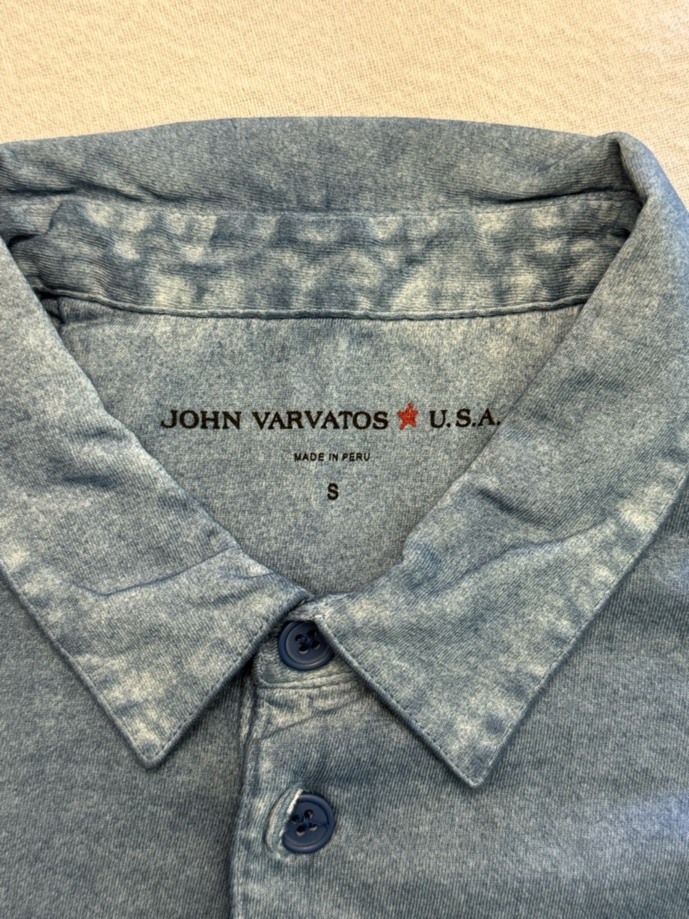 John Varvatos Heathered Light Blue Polo